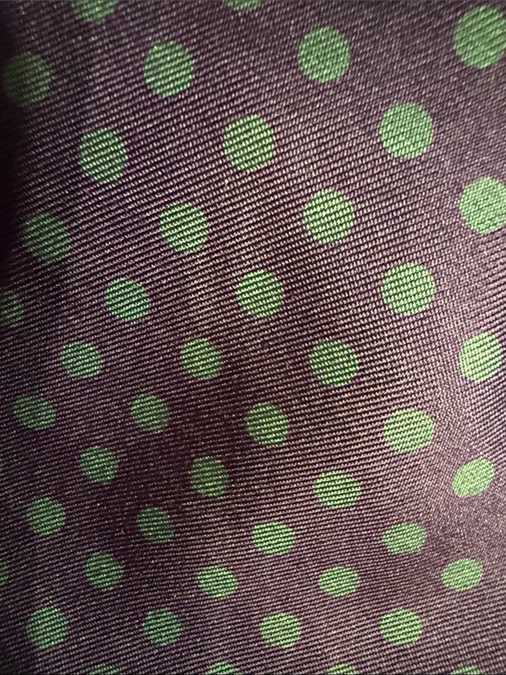 Abercrombie & Fitch Navy Tie with Green Polka Dots